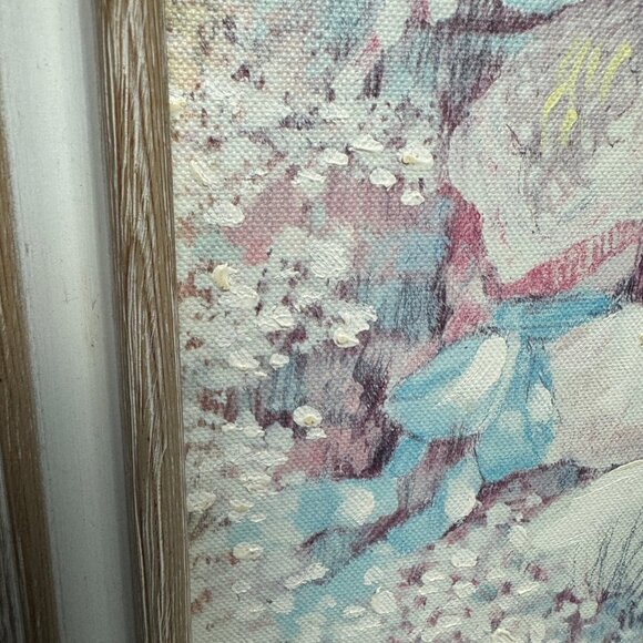 Original Painting "Picnic. Lake .Women with Umbrella" Wooden frame - Picture 4 of 11